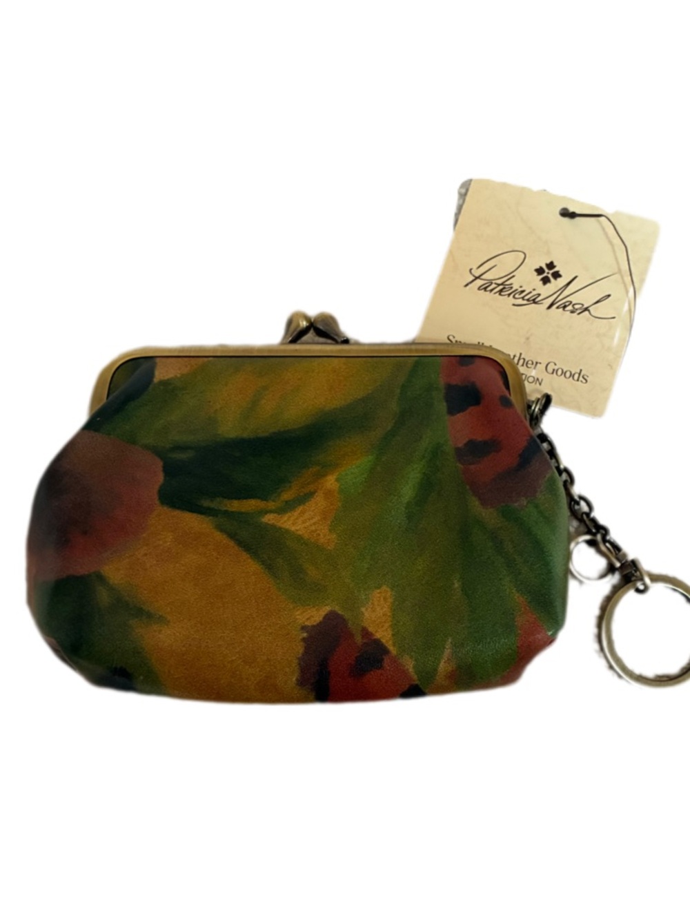 Patricia Nash NWT Multicolor Floral Leather Coin Pouch Keychain - Picture 11 of 11